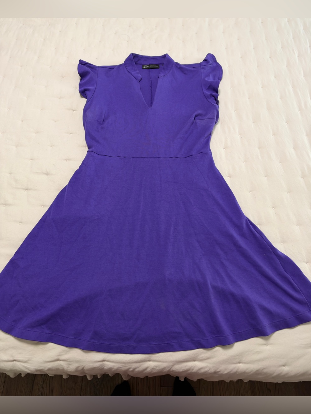 New York & Company Violet Fit-and-Flare Maxi Dress